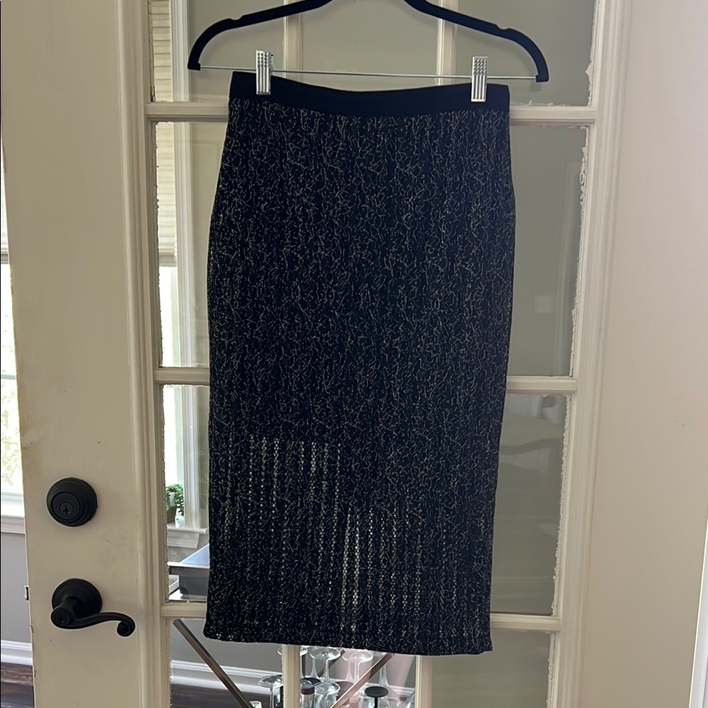 Elegant Black Lace Skirt and matching crop top